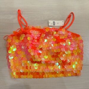 Anthropology Sequin Crop Top
